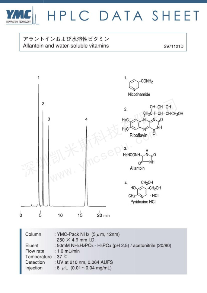 HPLC檢測(cè)尿囊素和水溶性維生素 HPLC檢測(cè)尿囊素和水溶性維生素